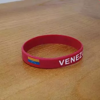 2 шт., силиконовый браслет с флагом Венесуэлы, спортивные браслеты, ремешок на запястье, повязка на руку для мужчин и женщин, резиновая лента для баскетбольных футбольных фанатов, модные аксессуары 2pcs
