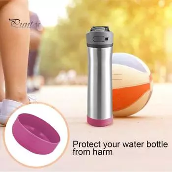 2 шт. силиконовый чехол для бутылки с водой на 24 унции, защитный держатель для дна, чехол, не содержащий бисфенол-А, нескользящие чехлы, простые в использовании аксессуары для защиты бутылок розы красного