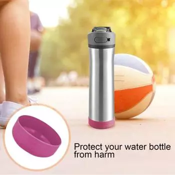 2 шт. силиконовый чехол для бутылки с водой на 24 унции, защитный держатель для дна, чехол, не содержащий бисфенол-А, нескользящие чехлы, простые в использовании аксессуары для защиты бутылок розы красного