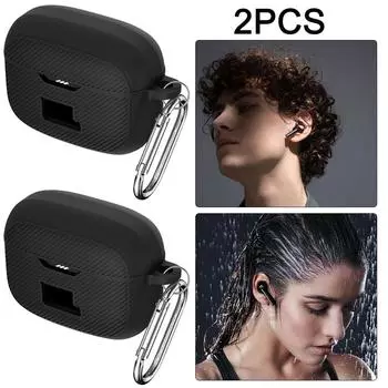 2 шт. силиконовый чехол для наушников, все включено с крючком для Tune 230NC (черный)