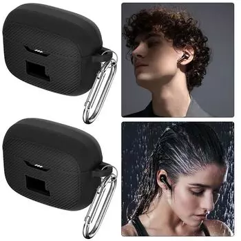 2 шт. силиконовый чехол для наушников, все включено с крючком для Tune 230NC (черный)