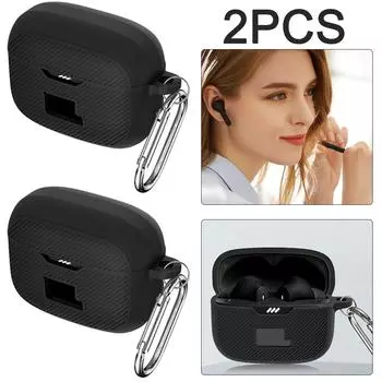 2 шт. силиконовый чехол для наушников, все включено с крючком для Tune 230NC (черный)