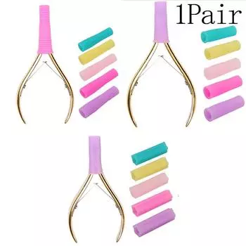 2 шт. Силиконовый чехол-насадка для кусачек, рукав, колпачок для ножниц для кутикулы ногтей, пинцета для удаления омертвевшей кожи Long Purple