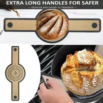 2 шт. силиконовый коврик для хлеба, круглый овальный антипригарный коврик для выпечки, набор многоразовых ковриков для духовки оранжевый