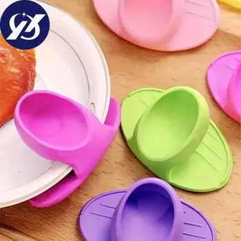 2 шт., силиконовый зажим для рук, силиконовый термостойкий палец, идеально подходит для кухни, перчатки против ожогов и щипцы для микроволновой печи, кухонные принадлежности розовый