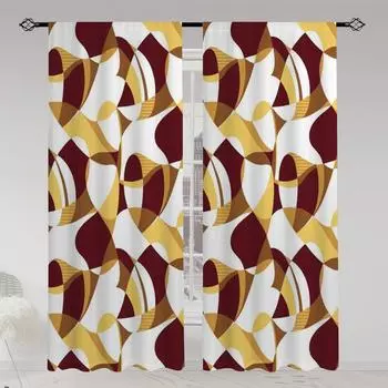 2 шт. Симфония Геометрический Пазл Печатный Прозрачные Шторы Многосценный Полиэстер Карманный Карман Шторы Для Гостиной Игровой Комнаты 100W130H(CM)40x51in&Grommet Top