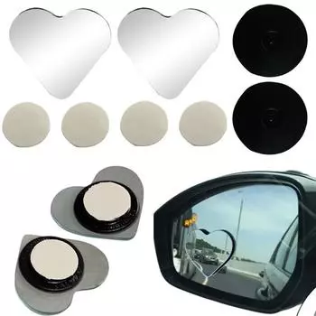 2 шт. симпатичное зеркало заднего вида в форме сердца для автомобиля, наклеиваемое выпуклое зеркало заднего вида для внедорожников