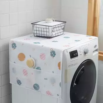 2 шт. Симпатичные чехлы для холодильника с мешками для хранения, водонепроницаемые и пыленепроницаемые верхние чехлы для стиральной машины с мешками для хранения, легко чистить 2pcs