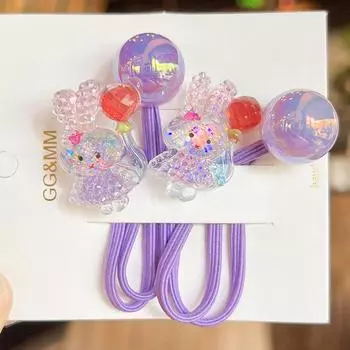 2 шт., симпатичные мультяшные резинки для волос с изображением лебедя из ячменя, детские аксессуары для волос принцессы, детские резинки для волос, головные уборы для малышей