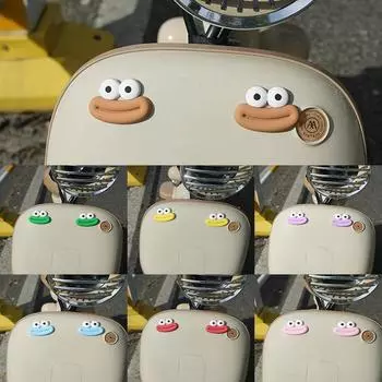 2 шт. симпатичный мотоциклетный шлем резиновый рот и большие глаза украшения для мотокросса полнолицевой внедорожный шлем наклейка коричневый