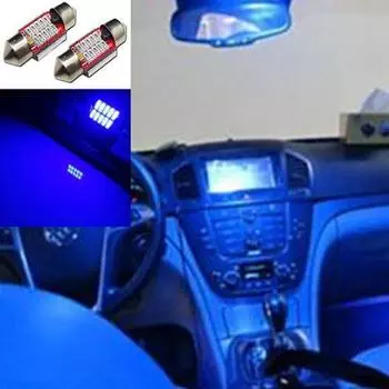 2 шт. синие 31 мм 10 SMD светодиодные гирлянды для автомобильного купола, карты, домашний декор