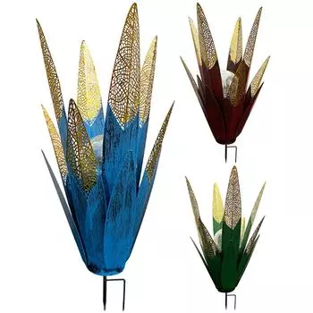 2 шт. синие алоэ газонные колышки многоцветный светодиодный солнечный свет текила растение домашний декор деревенский текила садовое украшение газонные украшения 2Pcs синий