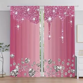 2 шт. Синяя карнизная занавеска с цифровой печатью для гостиной, офиса, кухни, спальни, кабинета, подростковой комнаты, кафе, ванной комнаты 100W130H(CM)40x51in&Grommet Top