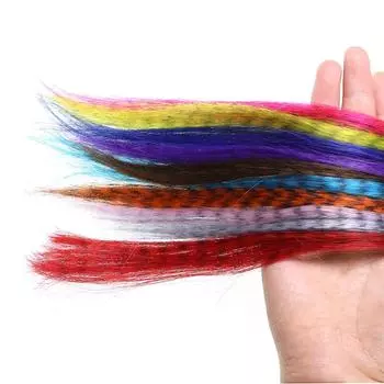 2 шт., синтетические волосы гризли под зебру для завязывания стримеров на щуку, материал для завязывания мух, волокно с хвостом для соленой воды, гольяна, мух