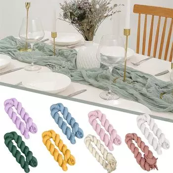 2 шт. скатерть 10 футов сетка в стиле бохо из сырной ткани скатерть для вечеринки длинные деревенские прозрачные скатерти для детского свадебного душа свадебный пасхальный стол One Size белый