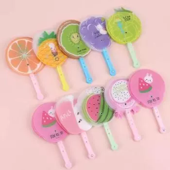 2 шт. складной вентилятор с рисунком фруктов, ручной вентилятор, легкий летний охлаждающий вентилятор для детей, подарок