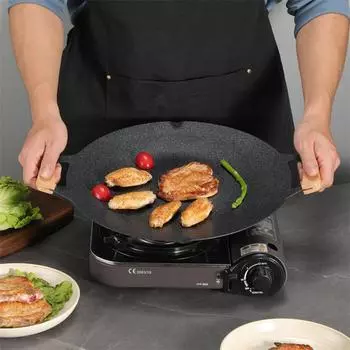 2 шт. сковорода из цельного дерева с изолированными ручками, противоожоговая переносная ручка для барбекю, сковорода для приготовления соуса, сковорода для жарки на гриле 1Pair