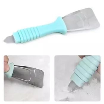 2 шт. скребок для льда из нержавеющей стали для холодильника, размораживатель льда, лопата для льда с ручкой, трехслойная дуга