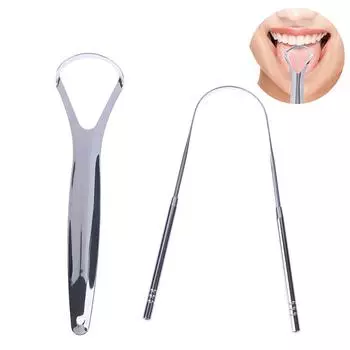 2 шт. скребок для языка из нержавеющей стали очиститель языка удаление неприятного запаха изо рта инструменты для ухода за полостью рта