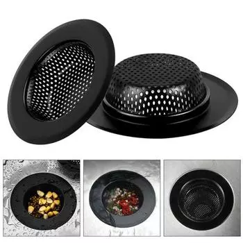 2 шт., сливной фильтр для раковины, улавливатель еды, гладкий край, простая установка, быстрый дренаж, универсальный фильтр для раковины, мусорный фильтр, кухонные принадлежности 2pcs чёрный