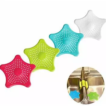 2 шт. сливной уловитель для волос в ванной комнате, креативный очиститель со звездным узором, ловушка для волос, пробка для ванны, сито для раковины, фильтр, кухонный аксессуар 2 Pcs белый