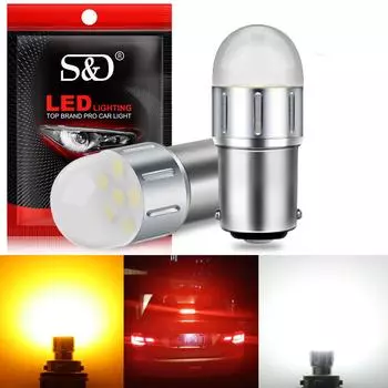 2 шт., сменные автомобильные лодки, белые 3D 6SMD BA15D 1142, светодиодные лампы для морской кабины, светодиодные лампы для внутреннего освещения 1004, 1076, 1142, неполярные красные, желтые белый