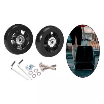 2 шт. сменные колеса для чемодана с винтовыми инструментами, вращающийся гибкий дорожный чехол универсальный 84mmx24mm