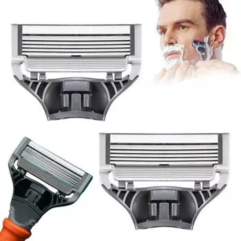 2 шт. сменных лезвий для мужской бритвы Harry s, 5 слоев, нержавеющая сталь, ручная бритва, триммер для бороды, сменные картриджи со смазывающей полоской 2pcs