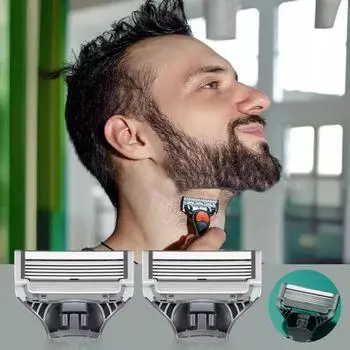 2 шт. сменных лезвий для мужской бритвы Harry s, 5 слоев, нержавеющая сталь, ручная бритва, триммер для бороды, сменные картриджи со смазывающей полоской 2pcs