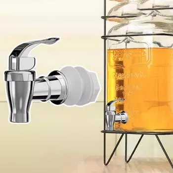2 шт., смесители, серебряные диспенсеры для напитков, краны, сменные краны в стиле Push, рычаг управления потоком, ручка для стеклянных/пластиковых кувшинов, банок, идеально белый