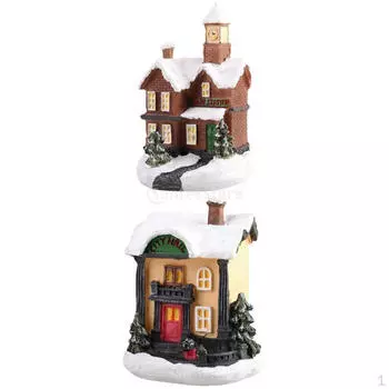 2 шт. смоляная рождественская сцена снежный домик набор настольный декор подарок