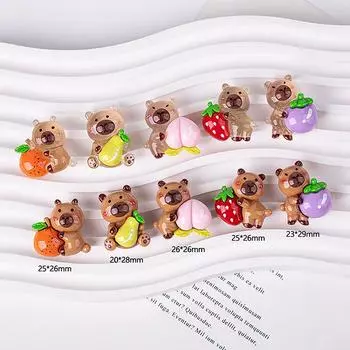 2 шт. смоляные мини-животные светящиеся крошечные животные и фрукты микропейзаж сказочный сад