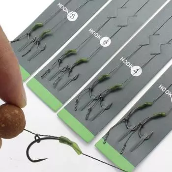 2 шт., снасти для ловли карпа, рыболовные снасти для волос, готовые крючки для ловли карпа, размер 2 #4 #6 #8, рыболовные снасти, аксессуары, аксессуары Pesca