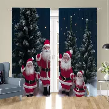 2 шт. Снеговик Рождество С Новым годом Печатный занавес для спальни Офис Кухня Гостиная Кабинет Окно Декор для дома W50 X H130(CM)X2&Hook