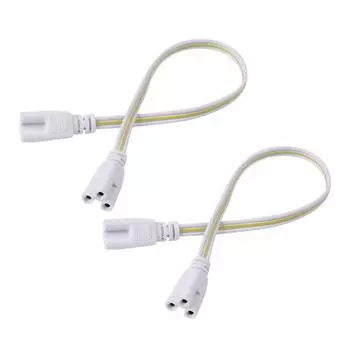 2 шт. Соединительный кабель для светодиодной лампы 3-контактный ПВХ пластик Медный провод Кабель Светодиодная трубка Встроенный 3-контактный разъем папа-мама для светодиодной люминесцентной белый