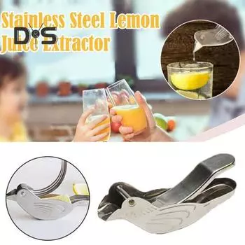2 шт. соковыжималка для лимона Bird из нержавеющей стали, ручная соковыжималка для лимона Bird Lime Juicer для пивной бутылки Orange Tangerine Lime, простой в использовании кухонный инструмент серебряный