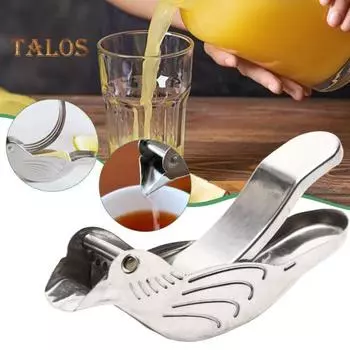 2 шт. соковыжималка для лимона Bird из нержавеющей стали, ручная соковыжималка для лимона Bird Lime Juicer для пивной бутылки Orange Tangerine Lime, простой в использовании кухонный инструмент серебряный
