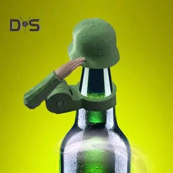 2 шт., солдатский салют, пивная бутылка, шлем для сока, держатель для банки с напитками, шляпа для газировки, забавные принадлежности для военной тематики для вечеринок для мужчин, женщин и взрослых зелёный/чёрный