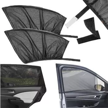 2 шт., солнцезащитные козырьки для боковых окон автомобиля, солнцезащитный крем, изоляция от комаров, дышащие сетчатые оконные чехлы For Front window