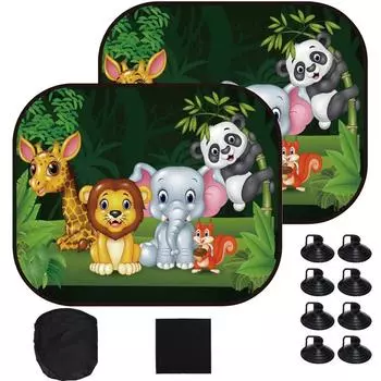 2 шт., солнцезащитный козырек для детского автомобиля, универсальный боковой козырек для окна, летняя защита от УФ-лучей Animal