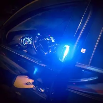 2 шт. солнечные магнитные беспроводные сигнальные огни открытия дверей автомобиля светодиодные водонепроницаемые стробоскопы мигающий сигнальный светильник для предотвращения столкновений чёрный