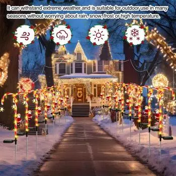 2 шт. солнечные рождественские огни в виде леденцов Санта-Клауса, снеговика, дорожные огни на открытом воздухе Snowman