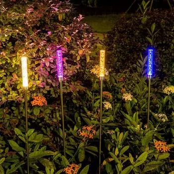 2 шт. солнечные садовые светильники автоматическая зарядка водонепроницаемый датчик света автоматическое освещение энергосберегающие декоративные солнечные пузырьковые лампы 2