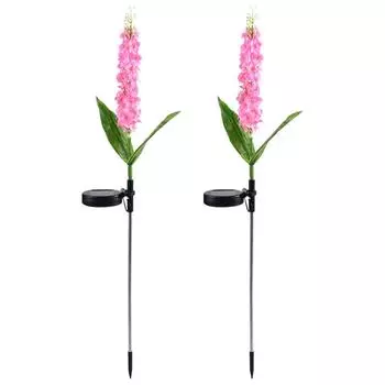 2 шт. Солнечные уличные светильники Водонепроницаемые прочные уличные солнечные светильники для цветов красный