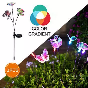 2 шт. Солнечный 3-х головной светильник-бабочка для наружного использования на террасе