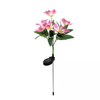 2 шт. Солнечный цветочный фонарь на земле IP65 водонепроницаемый 600 мАч для наружного сада A фиолетовый