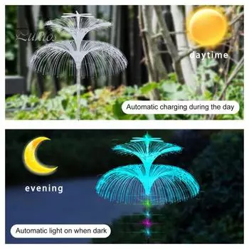 2 шт. солнечный светильник, водонепроницаемый энергосберегающий садовый светильник в виде медузы, долговечная солнечная лампа для уличного украшения двора Colorful Light