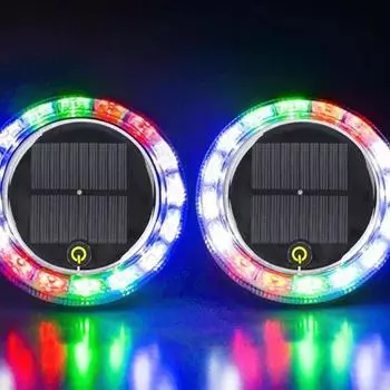 2 шт. Солнечный светодиодный мигающий предупреждающий фонарь для автомобиля, грузовика, прицепа, мотоцикла, противоударный стробоскопический задний фонарь, магнит, безопасность, RGB-фонарик