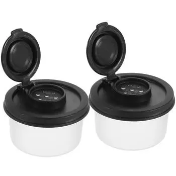 2 шт. солонка мини-бутылочка для приправ походные и перечницы дорожные касторовые бутылки маленькие черные специи пикниковые принадлежности чёрный