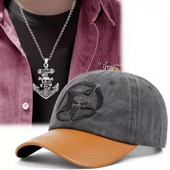 2 шт., сотни модных хлопковых шляп, якорь, ожерелье, комплект для мужчин и женщин, спортивная пара, солнцезащитный крем, утиный язычок, кепка чёрный